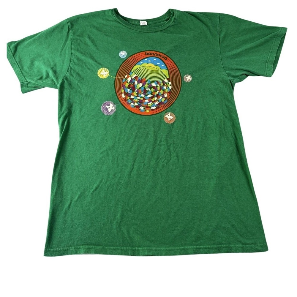 Anvil Green Bonnaroo X Festival Graphic Men's Large T-Shirt Concert Music